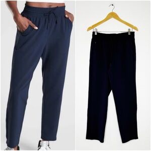 Athleta Navy Straight-Leg Pull-On Pants